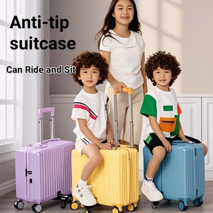 Upgraded Anti-Flip Folding Pedal Luggage – Ride-On Boarding Box with Dual-Control Combination Lock, Lightweight & Anti-Drop