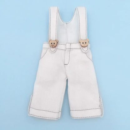 Casual Blythe Doll Clothes – Romper, Plaid Pants & Long Sleeve Top for Licca, Azone, OB24/OB27 Dolls
