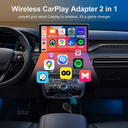 IHeylinkit Wireless CarPlay & Android Auto Adapter – Auto-Connect Dongle with Zinc Alloy Shell for Most Vehicles