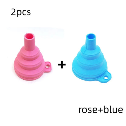 Mini Silicone Foldable Funnel - Collapsible Portable Funnel for Kitchen, Oil, Fuel & More