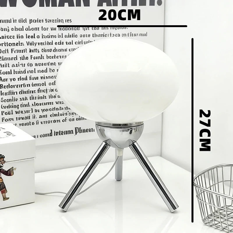 Bauhaus Mushroom Table Lamp - Mid-Century Nordic Glass Bedside Light for Modern Bedroom Decor