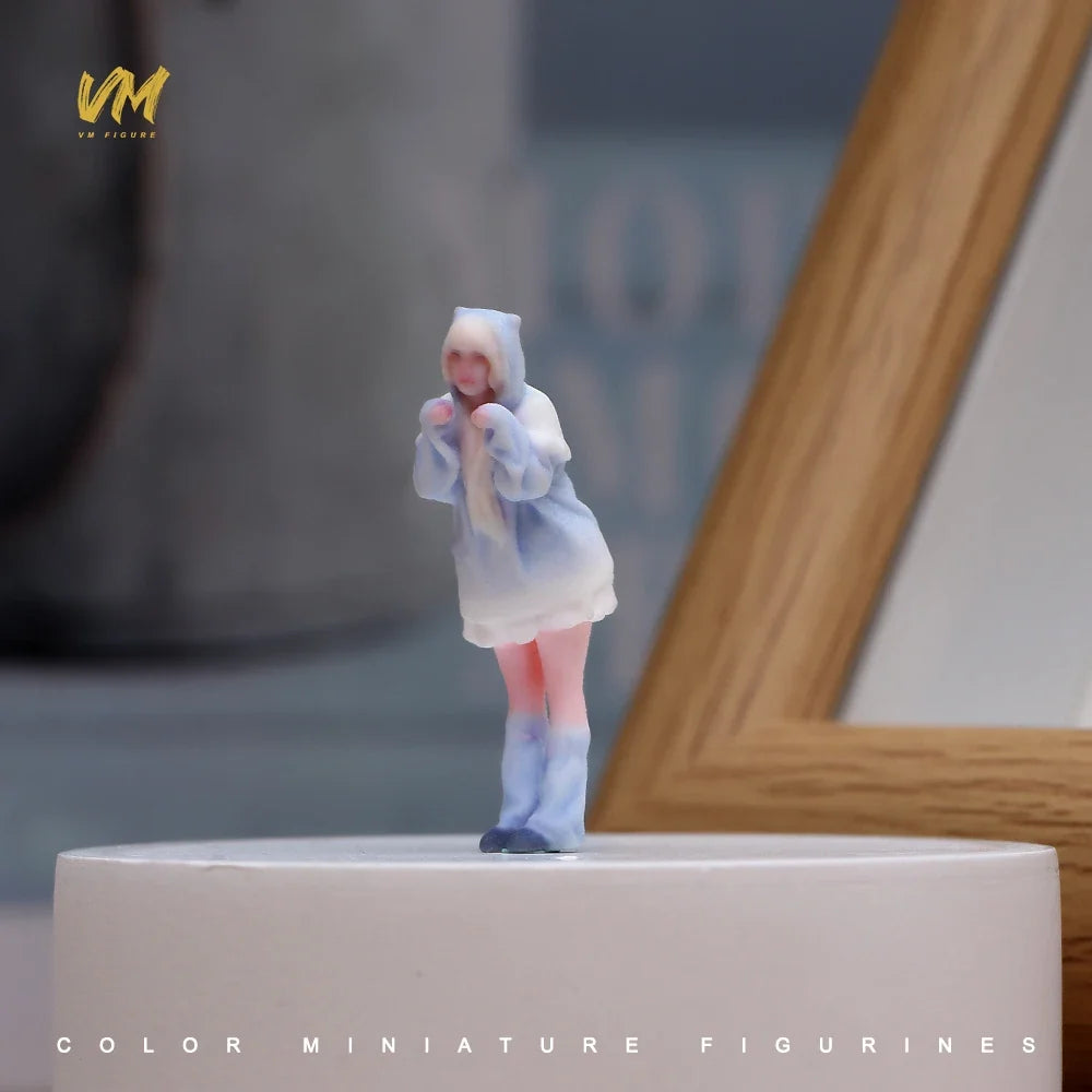3D Miniature Figures - 1/64 Scale Racer Photographer Casual People Scene Props Model Ornaments for Vehicle Decor