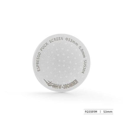 MHW-3BOMBER Espresso Puck Screen – 51/53/58.5mm Reusable Stainless Steel Coffee Filter, 0.8/0.2mm Thickness Coffee Tool