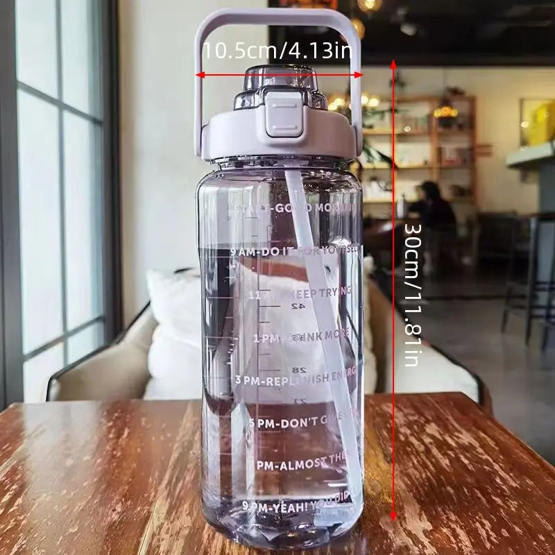 2000ml Large Capacity Plastic Straw Water Cup - Sports Water Bottle for High-Value Outdoor Camping, Drinking Tools