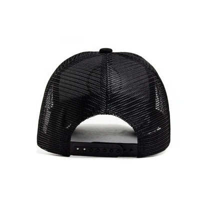 Summer Mesh Baseball Cap – Unisex Snapback Hat with Letter Icon, Breathable Casual Trucker Dad Hat for Men & Women