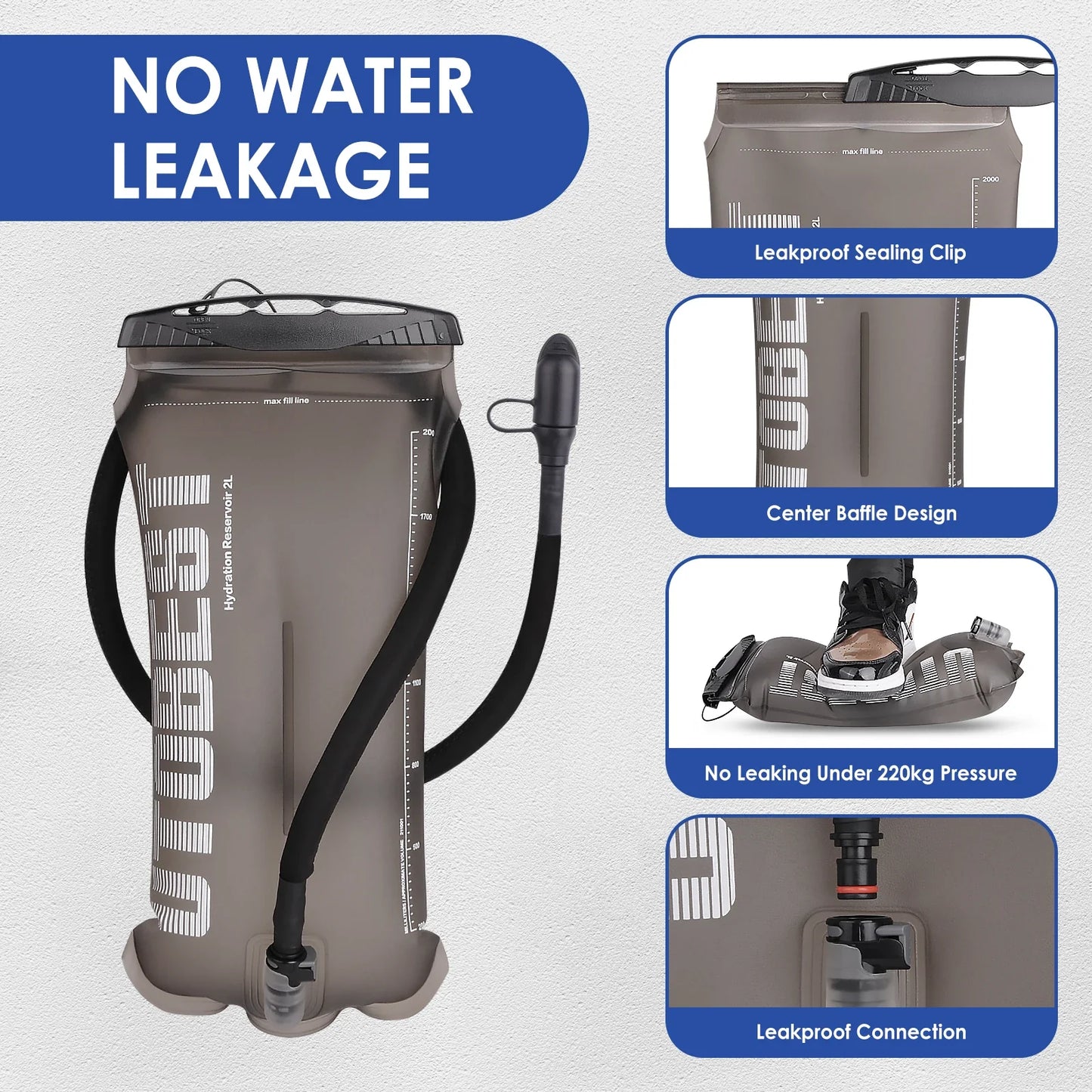 UTO BEST 1.5L/2L/3L TPU Water Bladder – Hydration Reservoir Pack for Camping, Cycling, Running & Hiking
