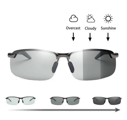 Photochromic Polarized Sunglasses for Men – Color-Changing Driving Glasses for Day & Night Vision
