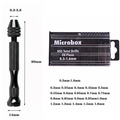 Mini Aluminum Hand Drill with Keyless Chuck – HSS Steel Twist Drill Bit for Woodworking & Manual Drilling