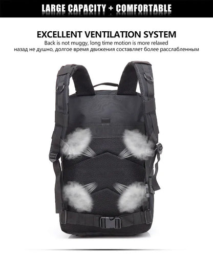 50L Tactical Backpack – Large Capacity Men’s Waterproof Rucksack for Hiking, Camping, Hunting & Outdoor Adventures