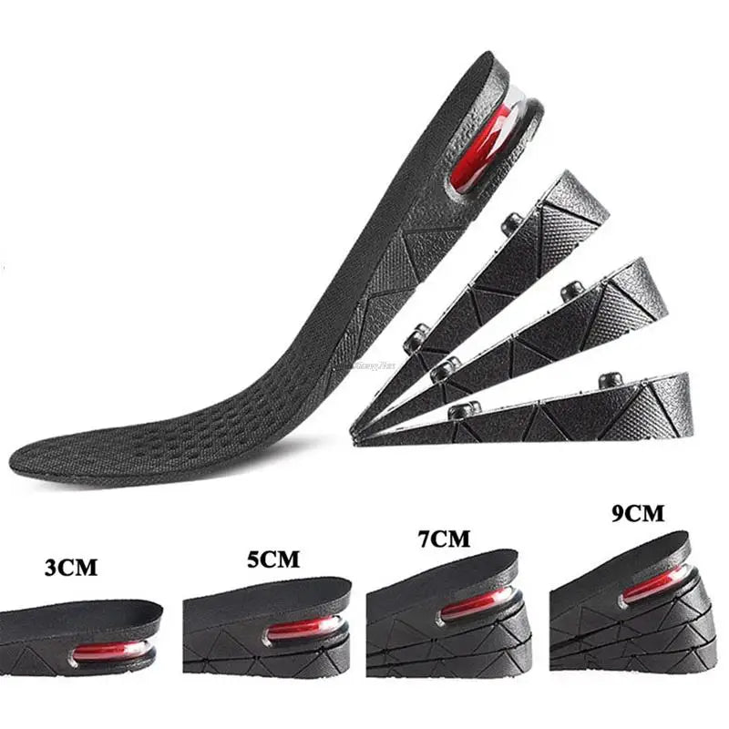 Elevating Air Cushion Insoles: Height Increase Inserts for Men & Women - Variable Taller Insoles, 3-9cm Height Lift