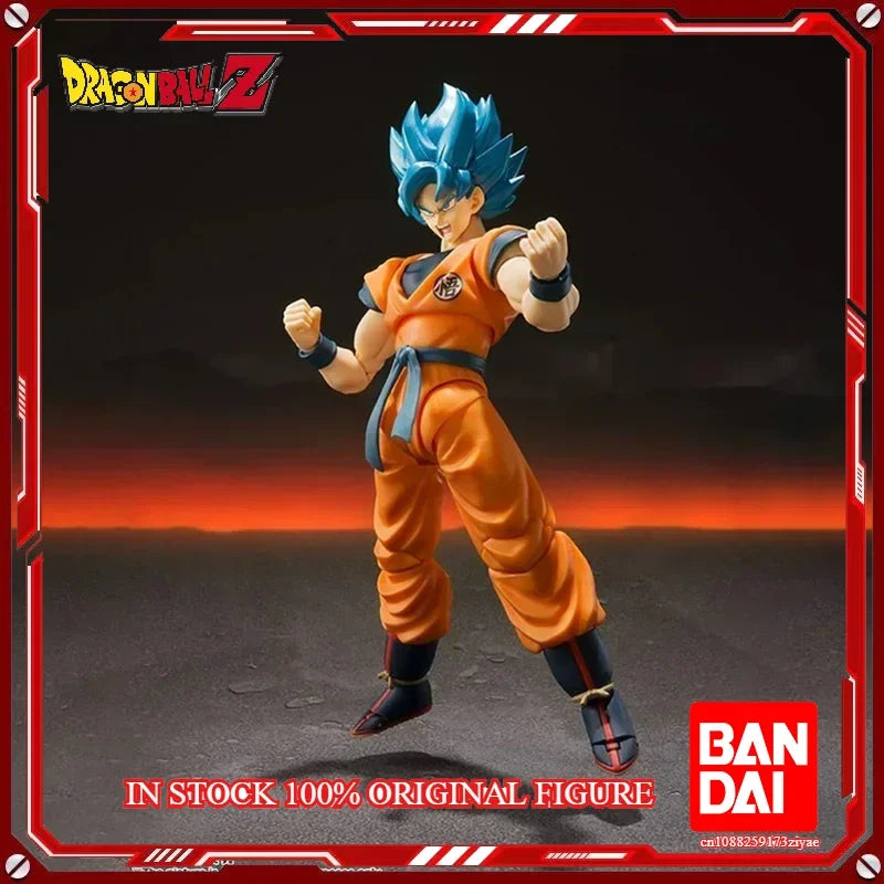 Original Bandai Dragon Ball Z S.H.Figuarts — Super Saiyan God Blue Son Goku Action Figure Model Toy