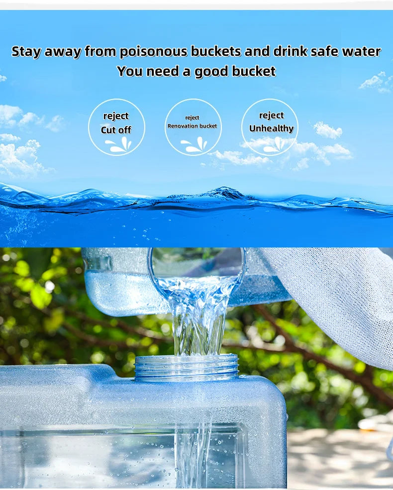 10/15L Food-Grade Water Storage Tank — Durable Car & Camping Container with Faucet and Cover