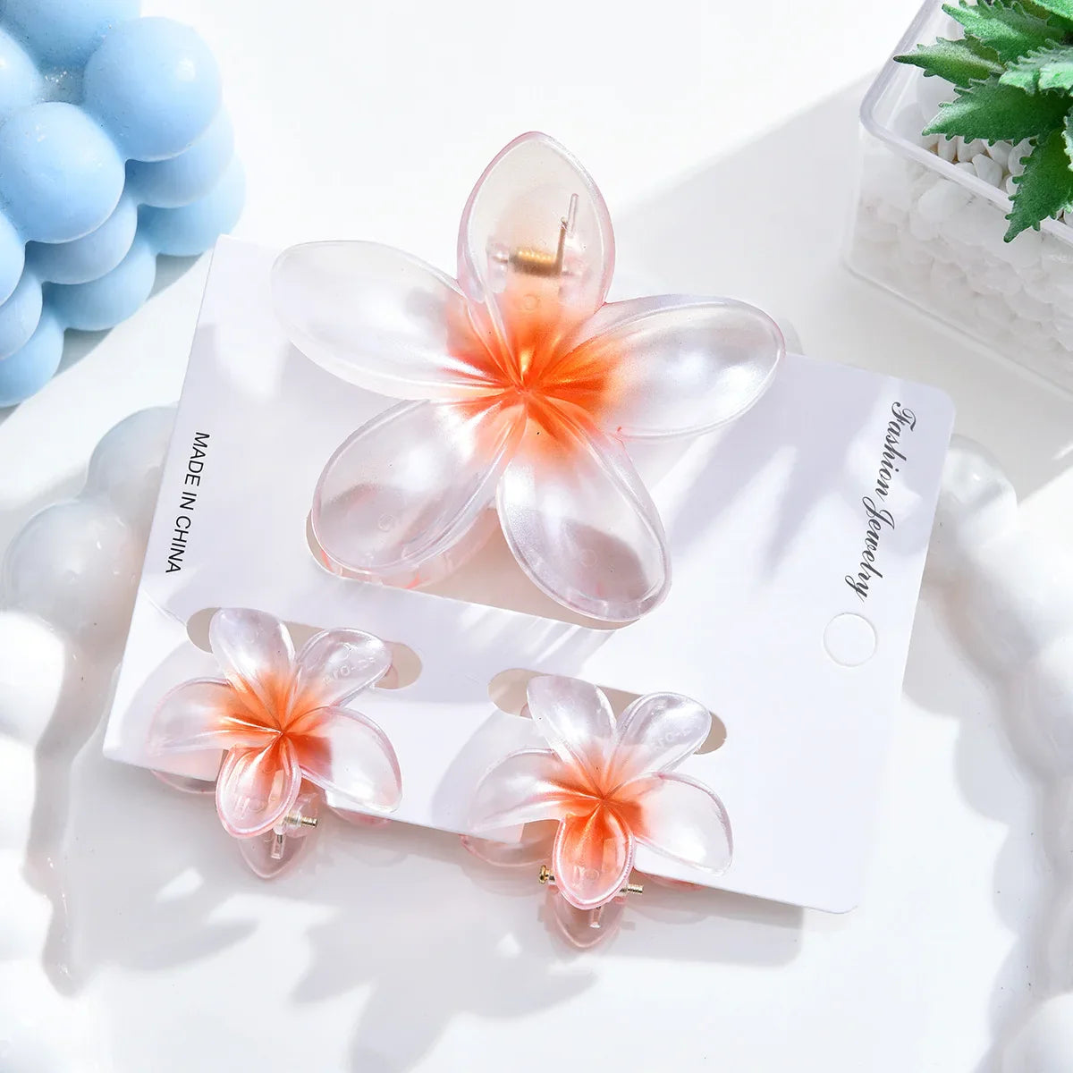 18Pcs Egg Flower Hair Clips | Gradient Candy Color Flowers, Shark Clips for Daily Ponytail Styling