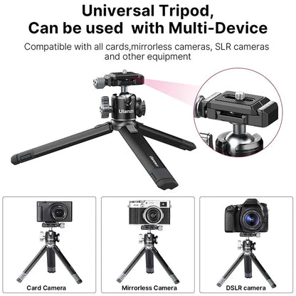 Ulanzi MT-24 Vlog Lite Metal Tripod – Extendable Monopod with Ballhead, Cold Shoe, Arca Quick Release, 1/4" Mount, 2.5KG Max Load
