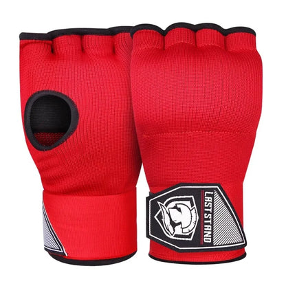 MMA Half Finger Gel Boxing Gloves with Long Wrist Strap - Muay Thai & Sanda Training Inner Hand Wrap Accessory