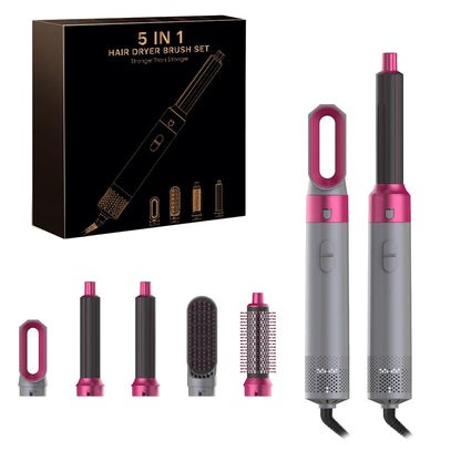 2024 New 5 in 1 Hair Dryer Hot Comb Set – Professional Curling Iron & Hair Straightener Styling Tool for Dyson Airwrap