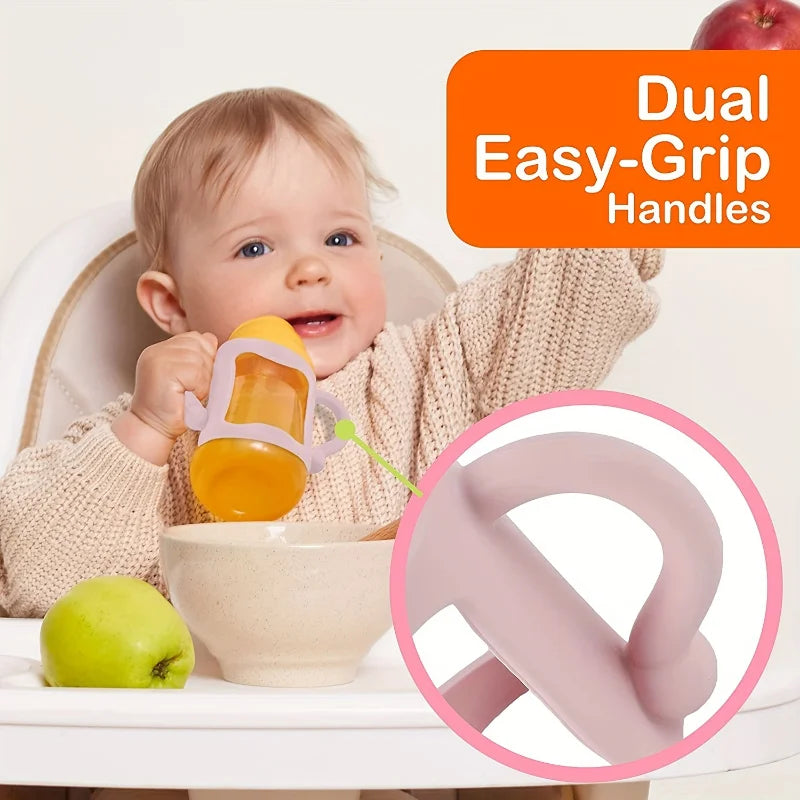 Durable Silicone Baby Bottle Handles – Food-Grade Transitional Sippy Cup Grip for Wide-Neck Bottles