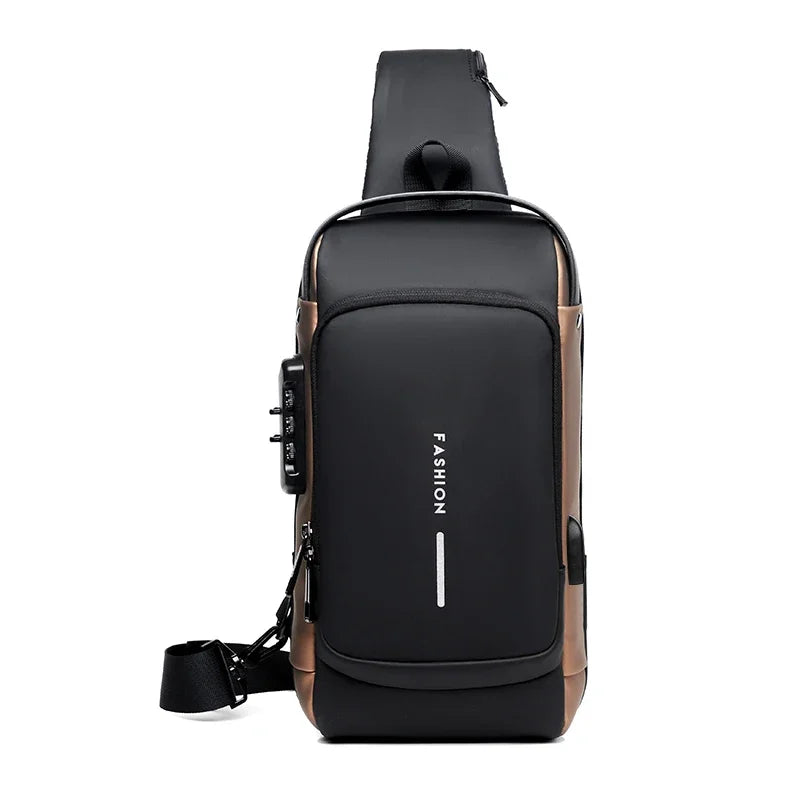 Designer Multifunction Anti-Theft USB Shoulder Bag – Travel Crossbody Messenger Sling Chest Bag for Men, Luxury Brand