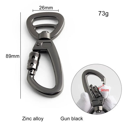 Auto-Locking Dog Leash Carabiner Clip – Swivel Rotating Ring Pet Hook for Outdoor Walking, Keychain & Pet Accessories