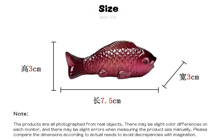 Colour-Changing Koi Carp Tea Table Ornaments – Creative Zen Desktop Decorations, Two Fish Report Happiness Teaware Accessories