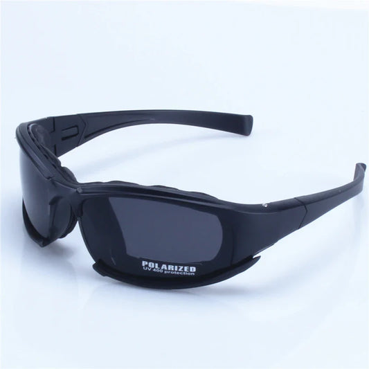 X7 Military Polarized Sunglasses for Men: Bullet-Proof, Smoke Lens Goggles for Motorcycle Cycling and Airsoft Shooting