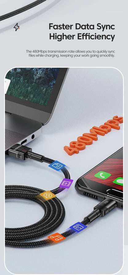 Toocki 2.4A Micro USB Cable – Fast Charging QC PD Data Cord for Samsung S6/S7, Redmi Note, Earphones, Fans