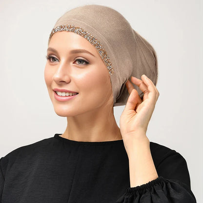 Women’s Modal Cotton Hijab Undercap - Soft Stretchy Diamond Bonnet for Muslim Headscarf & Turban Styling