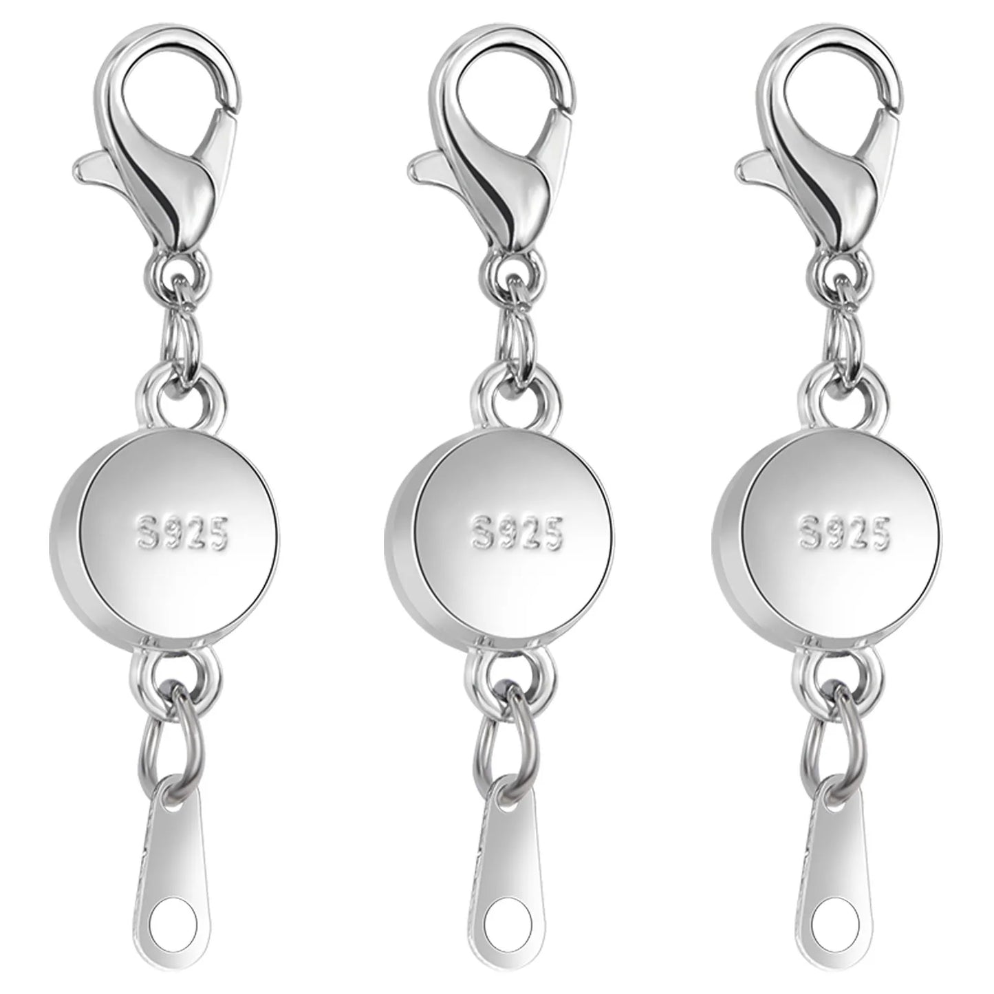 925 Silver Magnetic Jewelry Clasp - Round Necklace Closure & Clasp Converter for DIY Jewelry Making