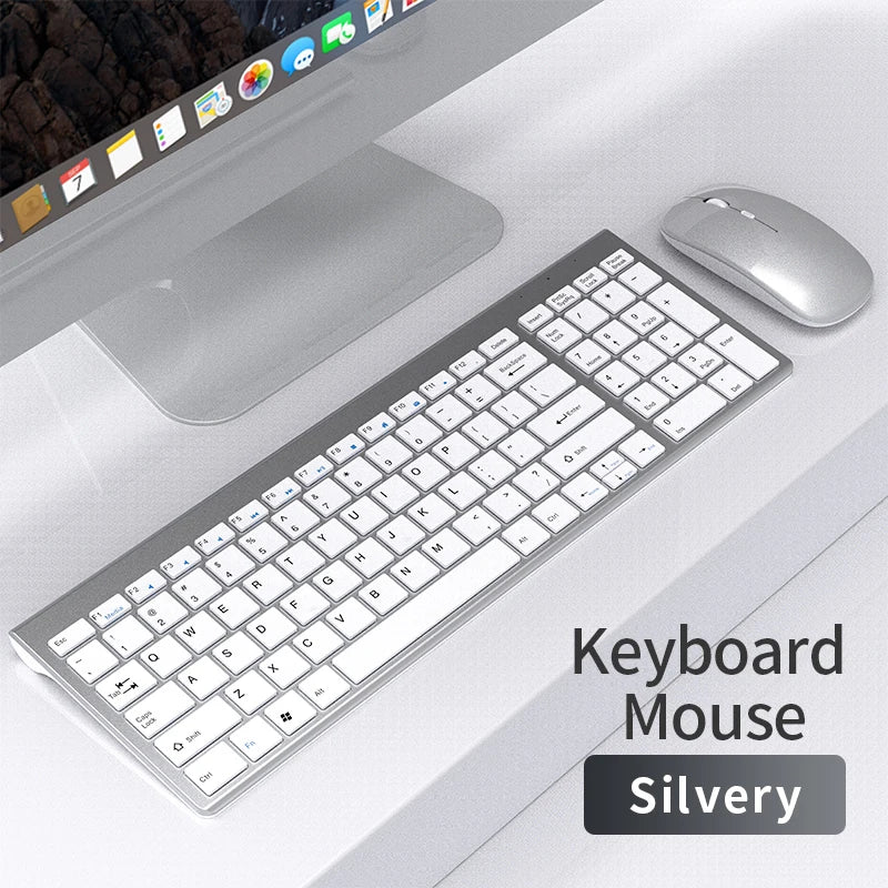 Bluetooth 5.0 & 2.4G Wireless Keyboard and Mouse Combo – Mini Multimedia Set for Laptop, PC, TV, iPad, MacBook, Android