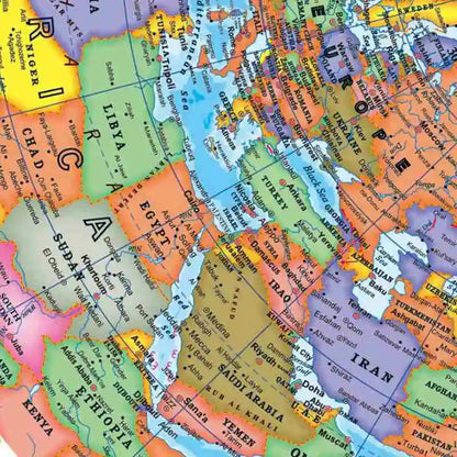 10.6cm HD World Globe for Kids & Adults – 360° Discovery Learning Ball, English Teaching Globe for Ages 6-12