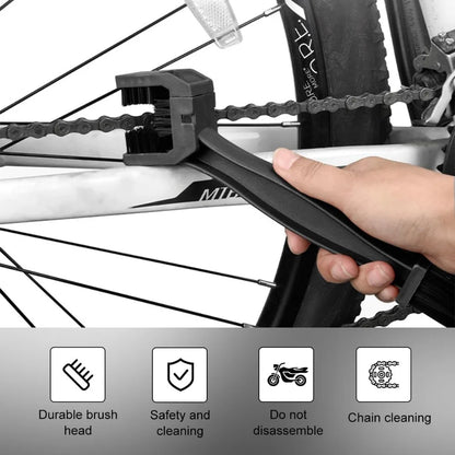 Motorcycle Chain Brush Cleaner — Plastic Bike & Moto Scrubber, Outdoor Chain Cleaning Tool for Road & Maintenance