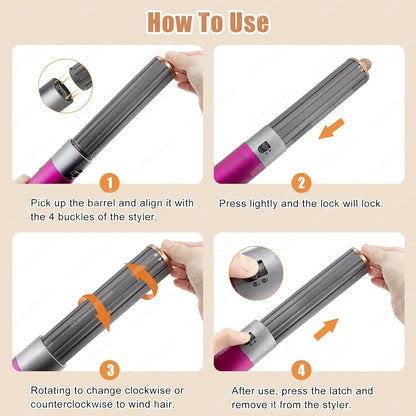Anti-Flyaway Hair Styling Nozzle for Dyson Airwrap HS01/HS05 – Brush Attachment for Auto Curling & Dryer Accessories