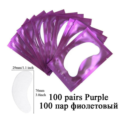 100 Pairs Eyelash Extension Eye Patches — Under-Eyelash Stickers for Lash Extensions and Eyelid Building Supplies