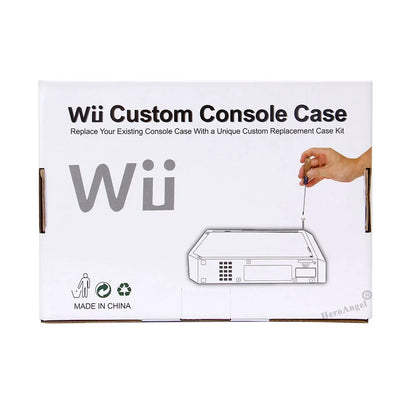 11 Colors Replacement Full Case Cover for Wii Game Console – Black, White, Blue, Transparent Housing Shell with Buttons & Retail Packing
