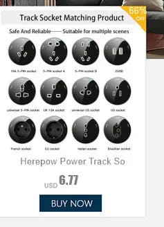 Herepow 118 Series Dual USB Wall Socket - Thailand & American Standard Smart Plug Adapter with Type-C 3.1A Fast Charging