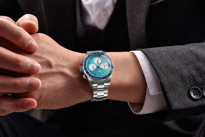 RollsTimi Men's Watch 2024 – Luxury Japan VK63 Quartz Chronograph, Sapphire Glass, Stainless Steel Wristwatch