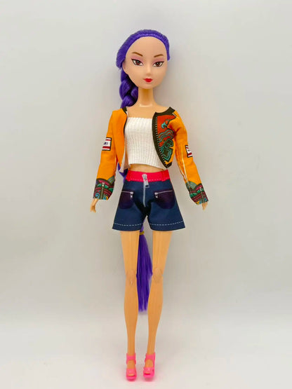 2026 Princess Figurine Doll with Long Hair - Articulated Girls’ Toy with Interchangeable Clothes