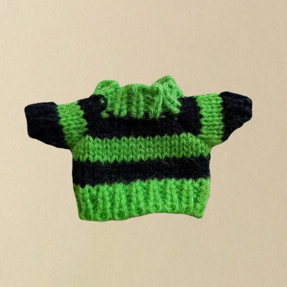 Labubu Striped Sweater Outfit - Matching Hat Pendant, Customizable Doll Accessories