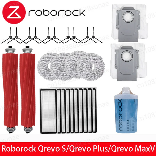 Roborock Qrevo Pro/MaxV/S Robot Vacuum Accessories – Replacement Mop, HEPA Filter & Side Brush Parts