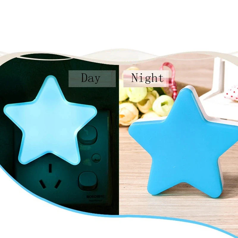 LED Star Night Light – EU/US Plug Night Lamp for Bedroom, Baby Room, Living Room & Home Decoration Lighting