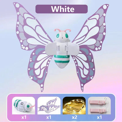 Electric Butterfly Fairy Wings with Lights — Moving Elf Angel Wings for Kids Cosplay & Dress Up