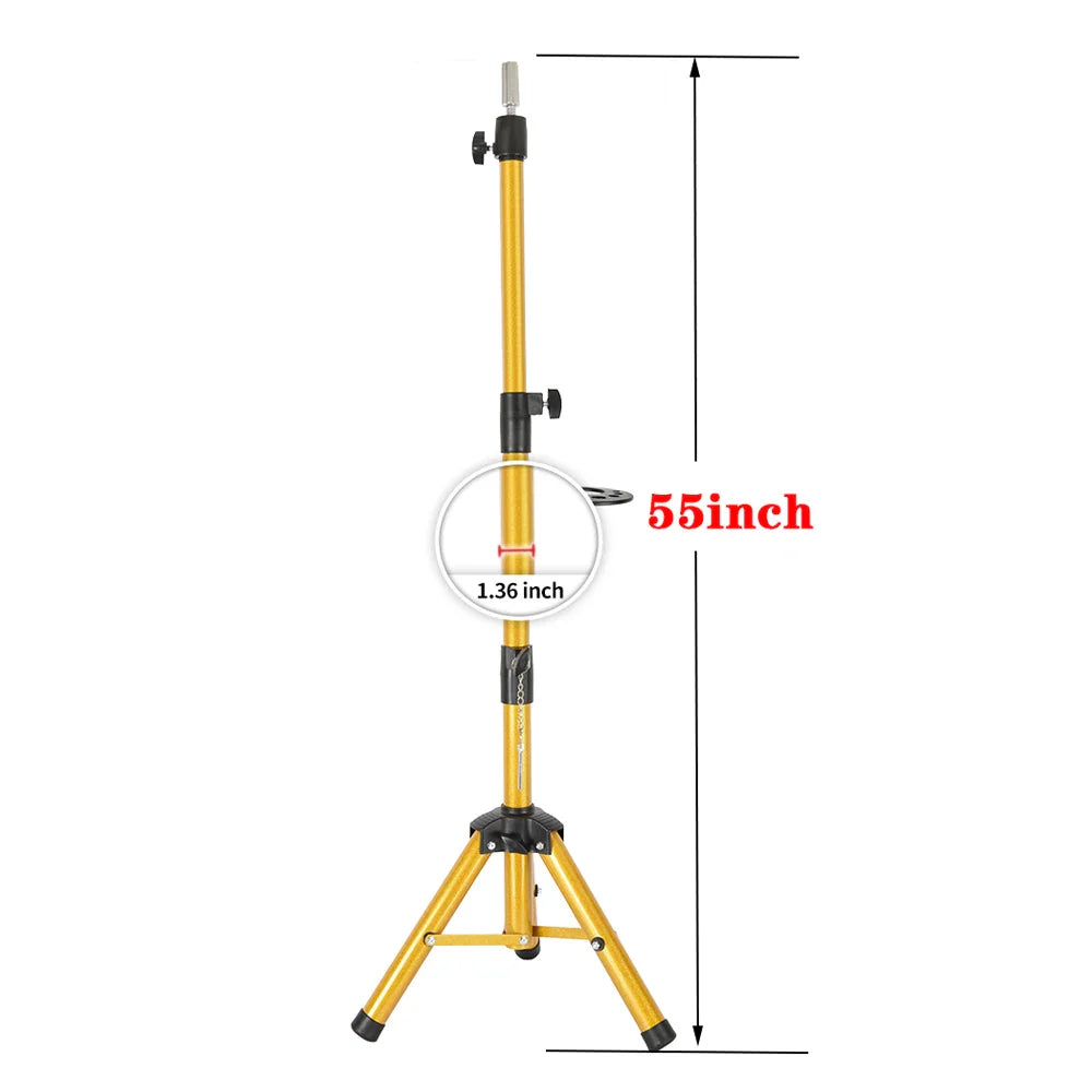 Multifunction Wig Stand — 3-Holder Tripod for Mannequin Heads, Training Dolls & Canvas Blocks