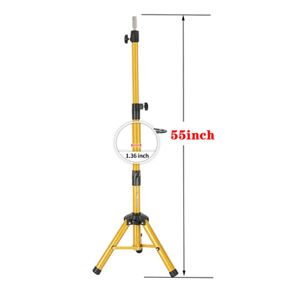 Multifunction Wig Stand — 3-Holder Tripod for Mannequin Heads, Training Dolls & Canvas Blocks