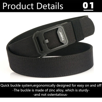 TUSHI Men's Military Tactical Belt – Heavy-Duty Sturdy Nylon with Automatic Buckle for Outdoor & Casual Wear