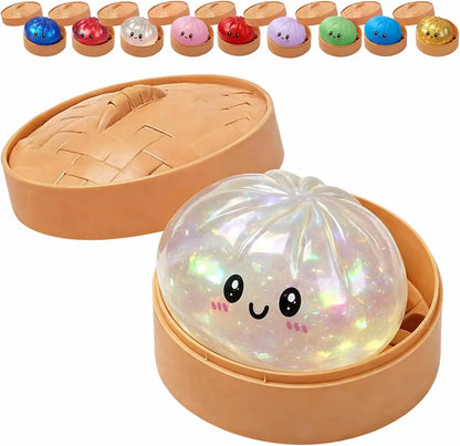 a2027 Glitter Dumpling Squishy – Sensory Squeeze Toy with Box for Stress Relief
