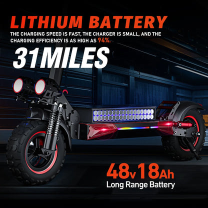 J11MAX Foldable Electric Scooter for Adults — 48V 1200W, 18Ah, 11" Off-Road Tires, Waterproof Smart E-Scooter