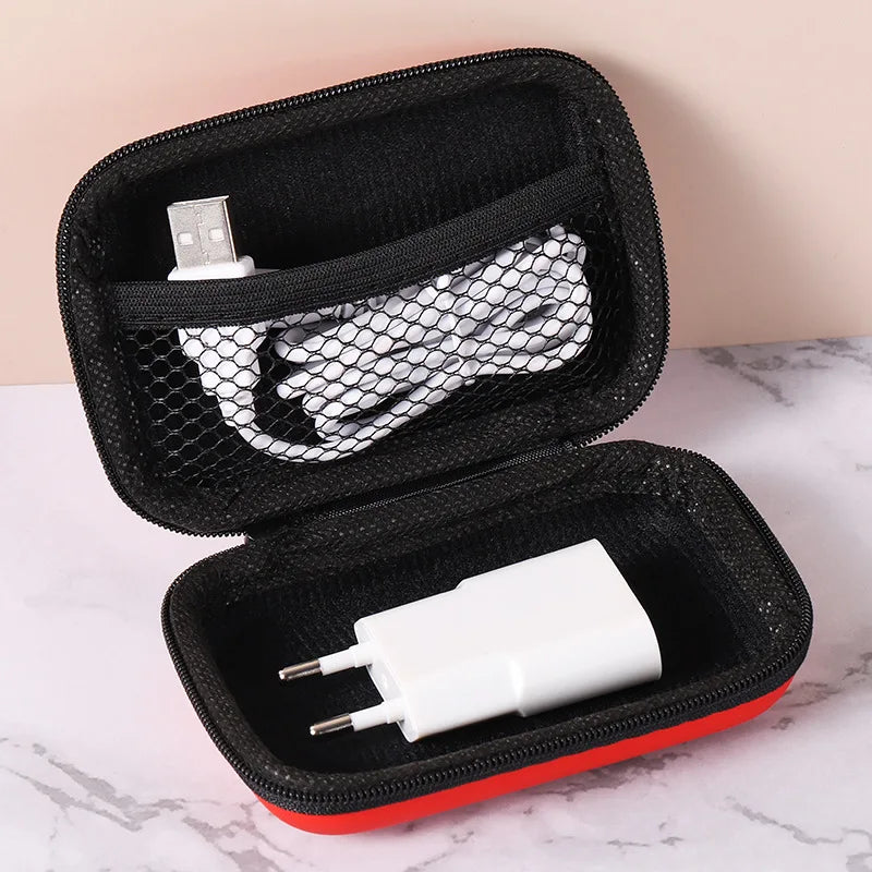 Portable Travel Cable Organizer Bag – Zipper Storage Case for Earphones & Electronic Accessories