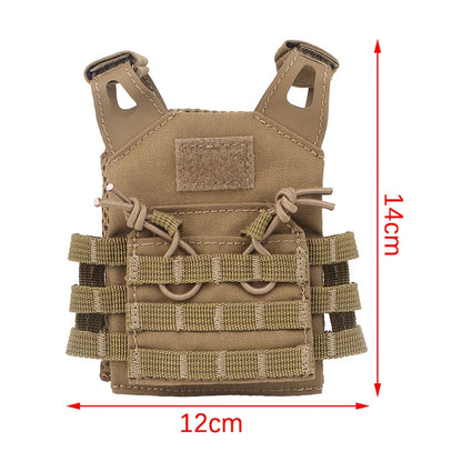 Mini Tactical Beer Bottle Vest Cover – Molle Vest Drink Holder for Dolls & Miniature Sets