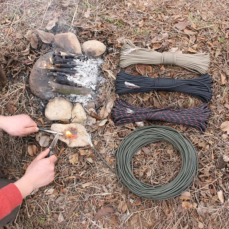 10-Strand Multifunctional Paracord 650 – Military-Grade 4mm Camping & Survival Rope with Fishing Line, Copper Wire & Fire Wire