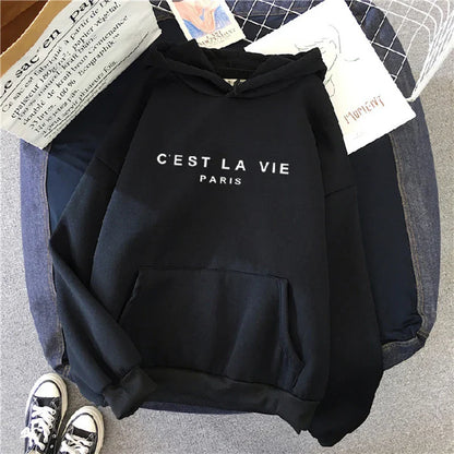 Women's Casual Print Loose Hoodie – Spring Long-Sleeve Harajuku Pullover Sweatshirt, Streetwear Style